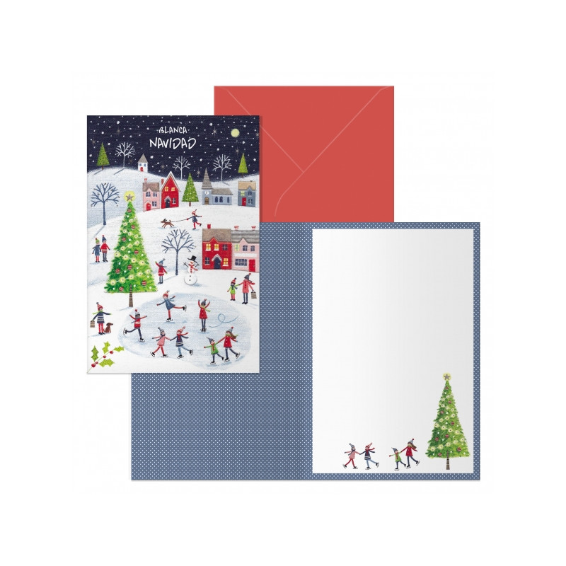 Dohe Ice Rink Pack de 6 Tarjetas de Felicitacion Navideña con Sobre Varios Tamaño Cerrada