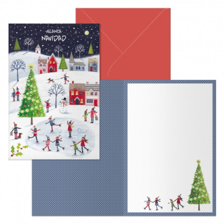 Dohe Ice Rink Pack de 6 Tarjetas de Felicitacion Navideña con Sobre Varios Tamaño Cerrada