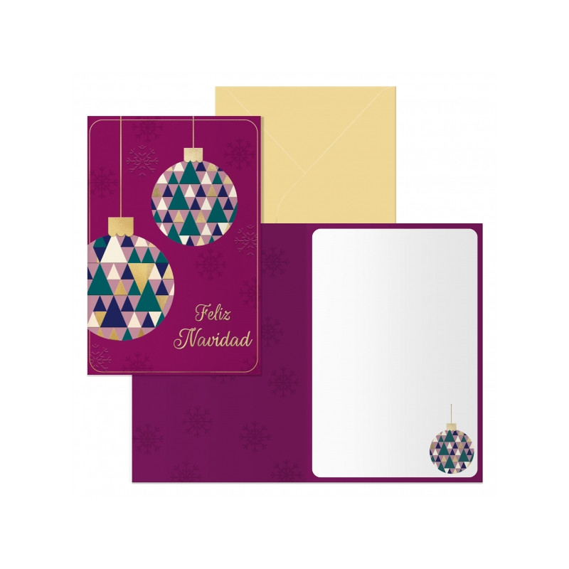 Dohe Esferas Pack de 6 Tarjetas de Felicitacion Navideña con Sobre