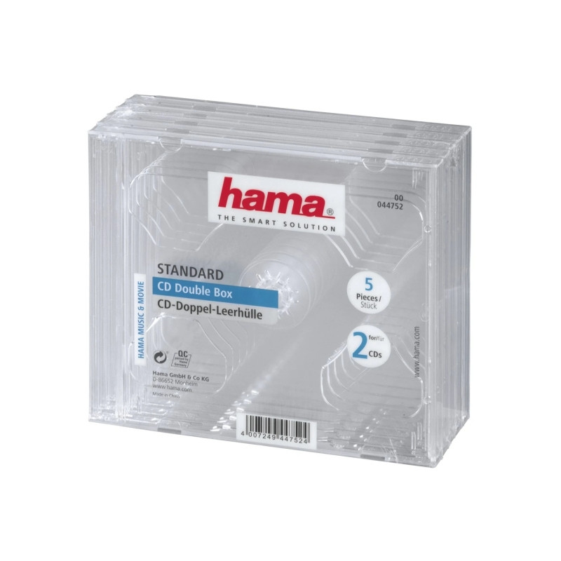 Hama Pack de 5 Cajas Dobles Vacias para CD/DVD