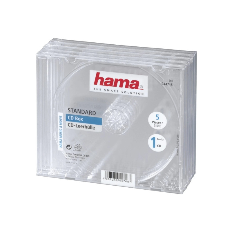 Hama Pack de 5 Cajas Vacias para CD/DVD