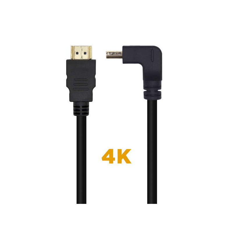 Aisens Cable HDMI V2.0 Acodado Premium Alta Velocidad / HEC 4K@60Hz 18Gbps