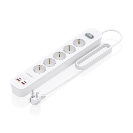 Aisens Regleta con 5 Tomas Schuko Blanco