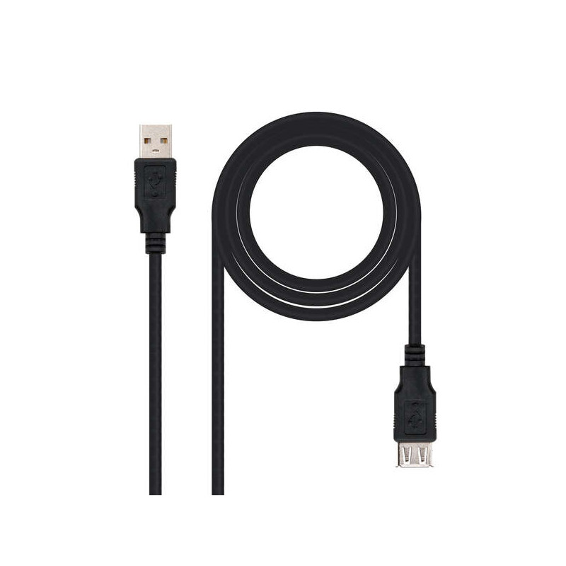 Nanocable Cable Prolongador USB-A 2.0 Macho a USB-A Hembra 3m