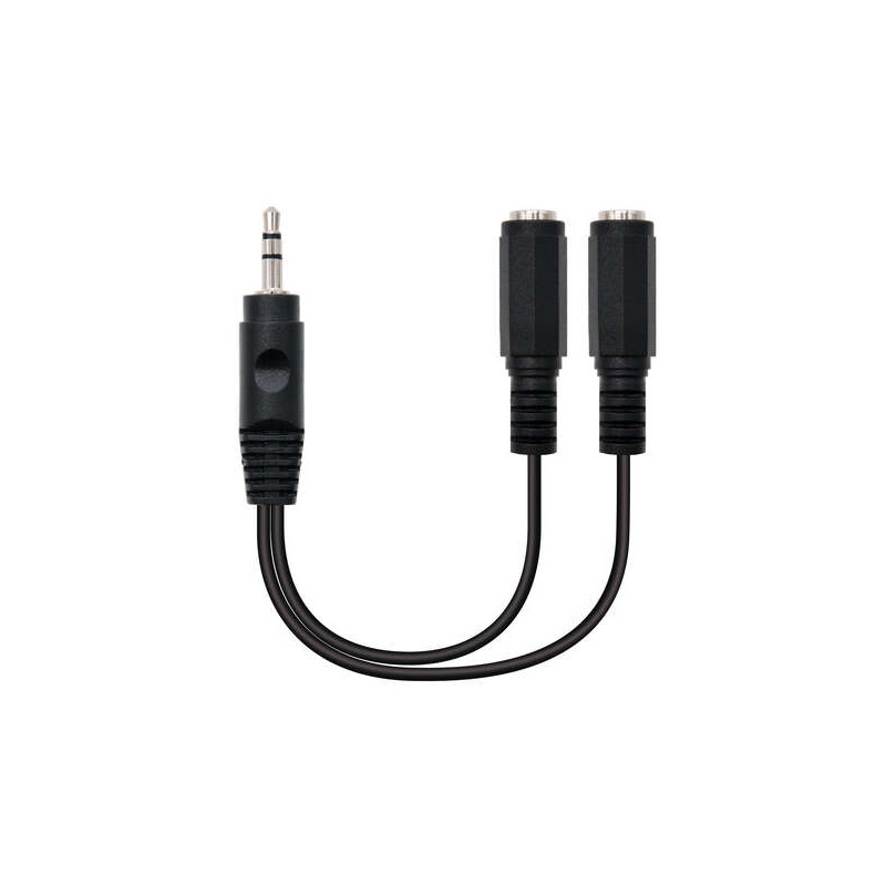 Nanocable Cable Audio Estereo 2x Jack 3.5mm Hembra a Jack 3.5mm Macho 0.15m