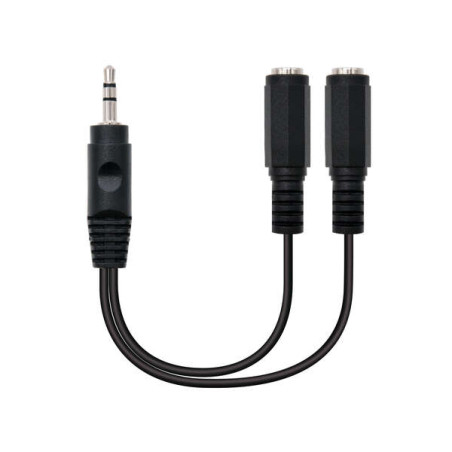 Nanocable Cable Audio Estereo 2x Jack 3.5mm Hembra a Jack 3.5mm Macho 0.15m