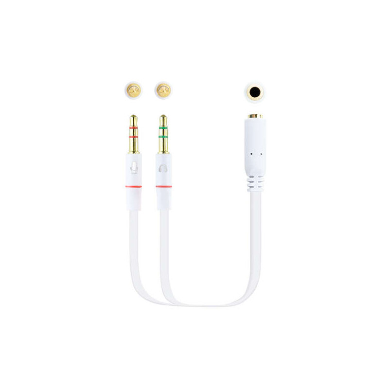 Nanocable Cable Adaptador Audio Jack 3.5mm Hembra 4 Pines a 2x Jack 3.5mm Macho 3 Pines 0.20m