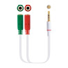 Nanocable Cable Adaptador Audio Jack 3.5mm Macho 4 Pines a 2x Jack 3.5mm Hembra 3 Pines 0.20m