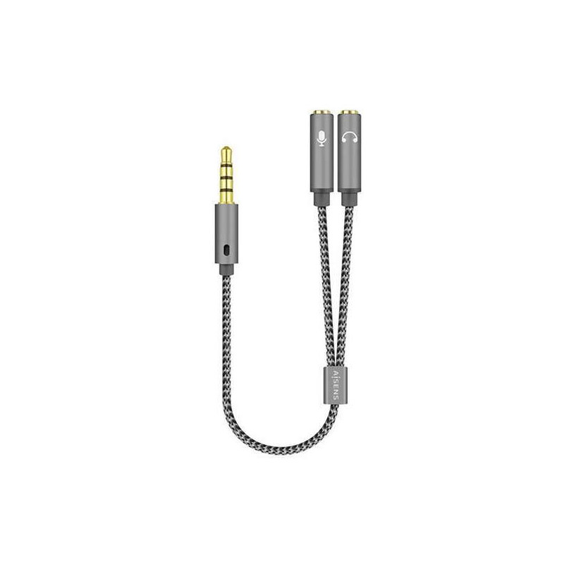 Aisens Cable Adaptador Audio JACK 3.5 4 Pines/M-2xJACK 3.5 3 Pines/H 0415