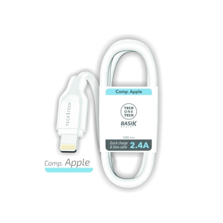 TechOneTech Cable BASIK USB-A Macho a Lightning 1m