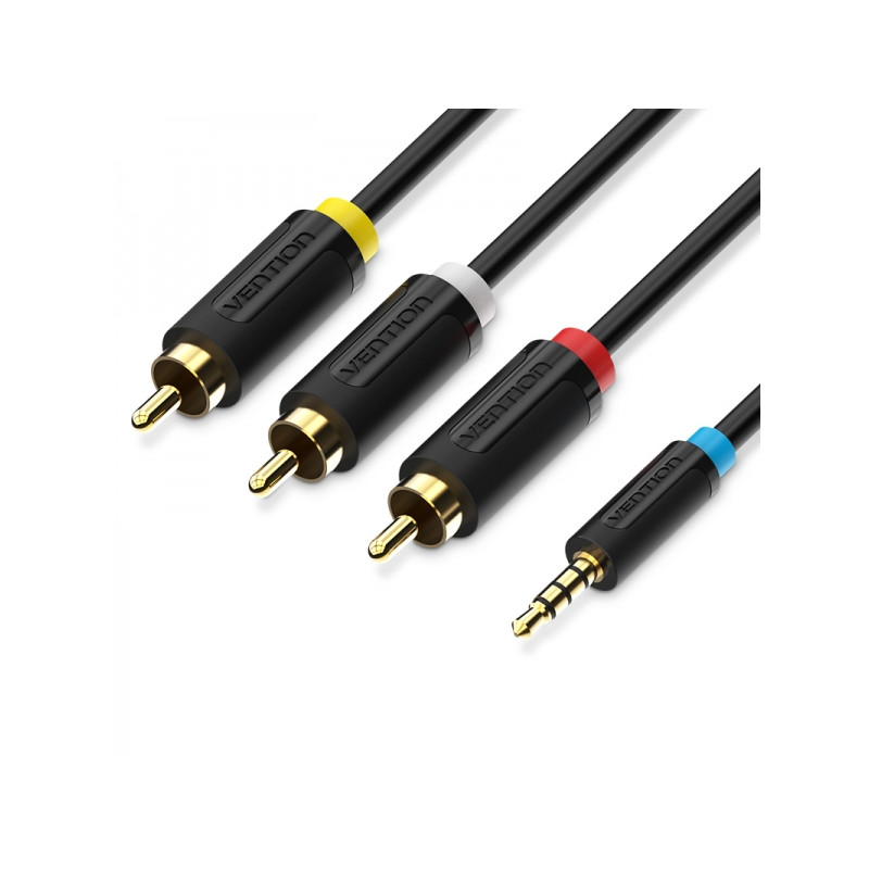Vention Cable Estereo Jack 3.5 Macho a 3x RCA Macho
