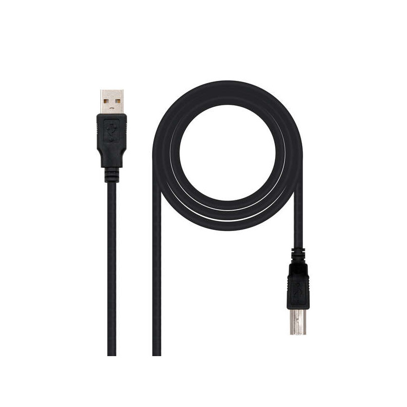 Nanocable Cable de Impresora USB-A 2.0 Macho a USB-B Macho 3m BK
