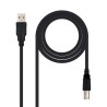 Nanocable Cable de Impresora USB-A 2.0 Macho a USB-B Macho 3m BK