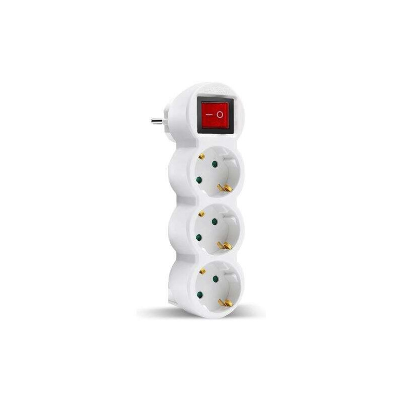 Elbat Base Multiple 3 Tomas con Interruptor