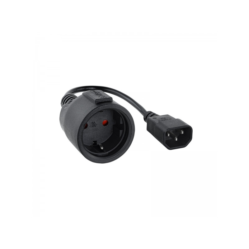 Nanocable Cable Adaptador de Corriente para SAIS C14/M a CEE7/H 16A 0.5m