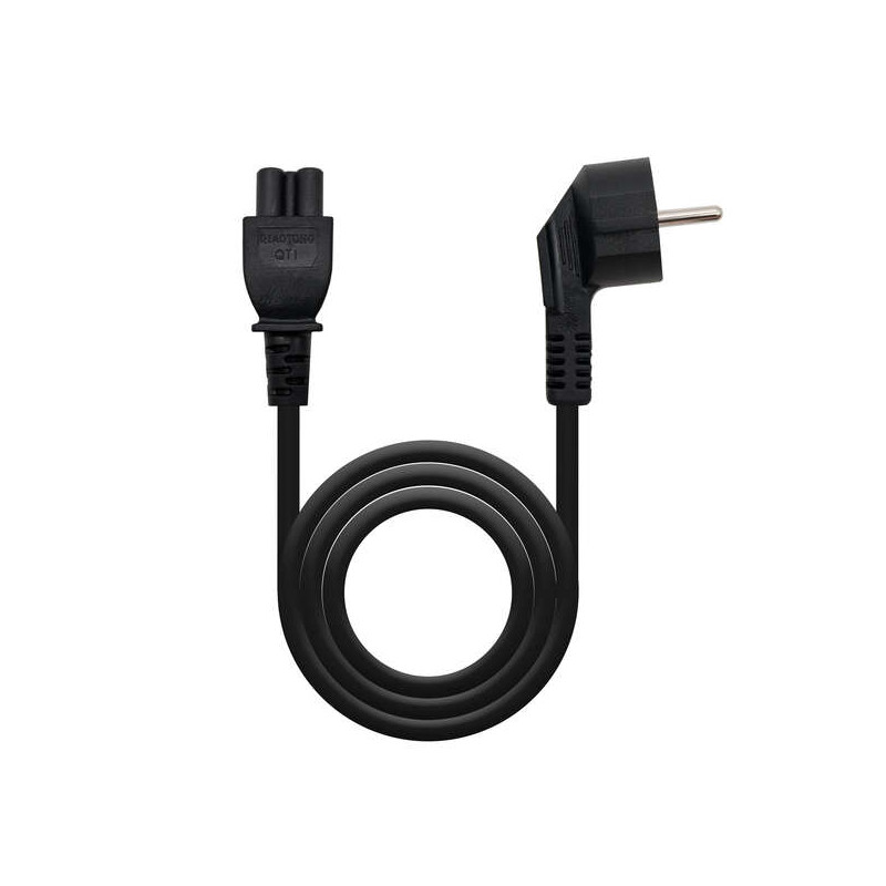 Nanocable Cable de Alimentacion CEE7 Acodado Macho a M-C5 Hembra Trebol 1.50m