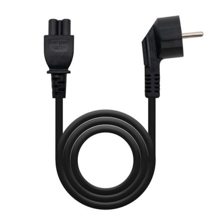 Nanocable Cable de Alimentacion CEE7 Acodado Macho a M-C5 Hembra Trebol 1.50m