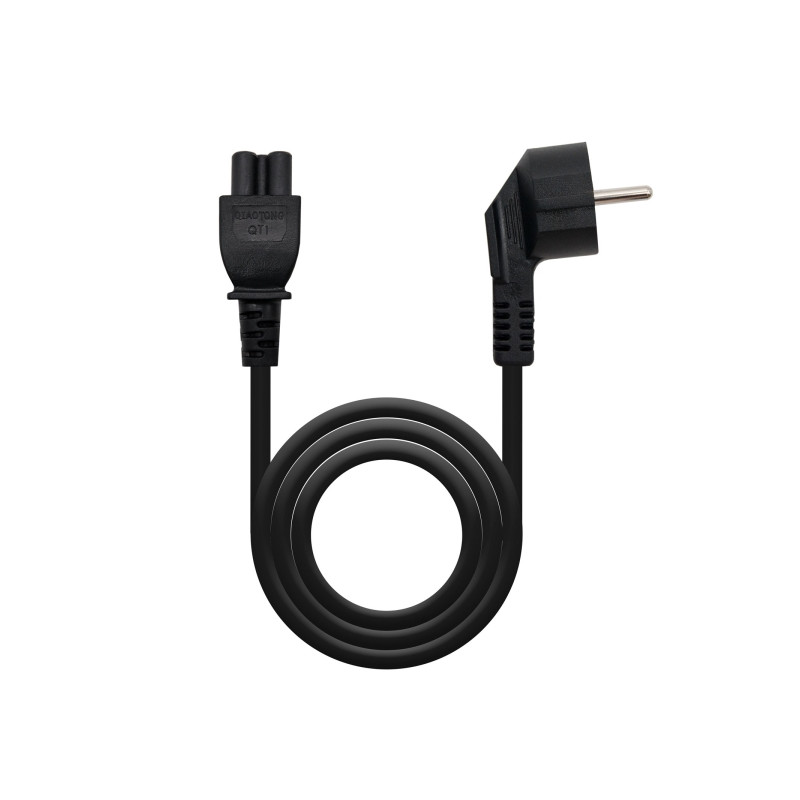 Nanocable Cable de Alimentacion CEE7 Acodado Macho a M-C5 Hembra Trebol 2m