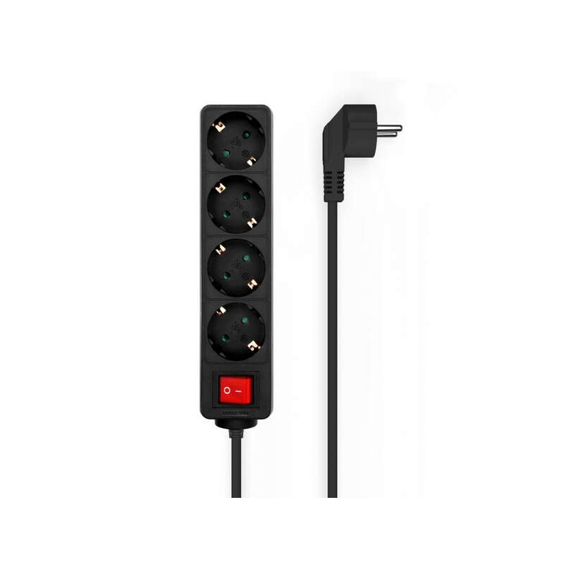 Aisens Regleta de 4 Tomas Schuko con Cable de 1.4m 0650