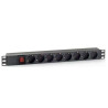 Cromad Regleta 8 Shuckos para Montaje en Rack 19" 1U