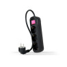 Nanocable Regleta 3 Tomas Interruptor 1.4m BK