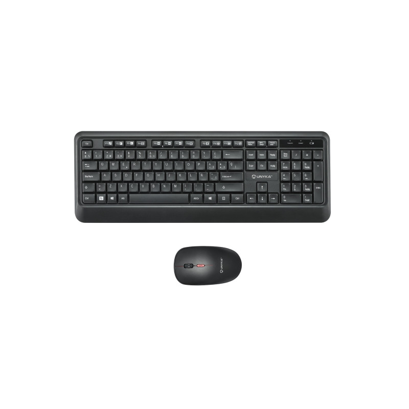 Unykach UK39 Pack de Teclado Inalambrico Compacto + Raton Inalambrico 1600dpi, 3 Botones, Uso Ambidiestro