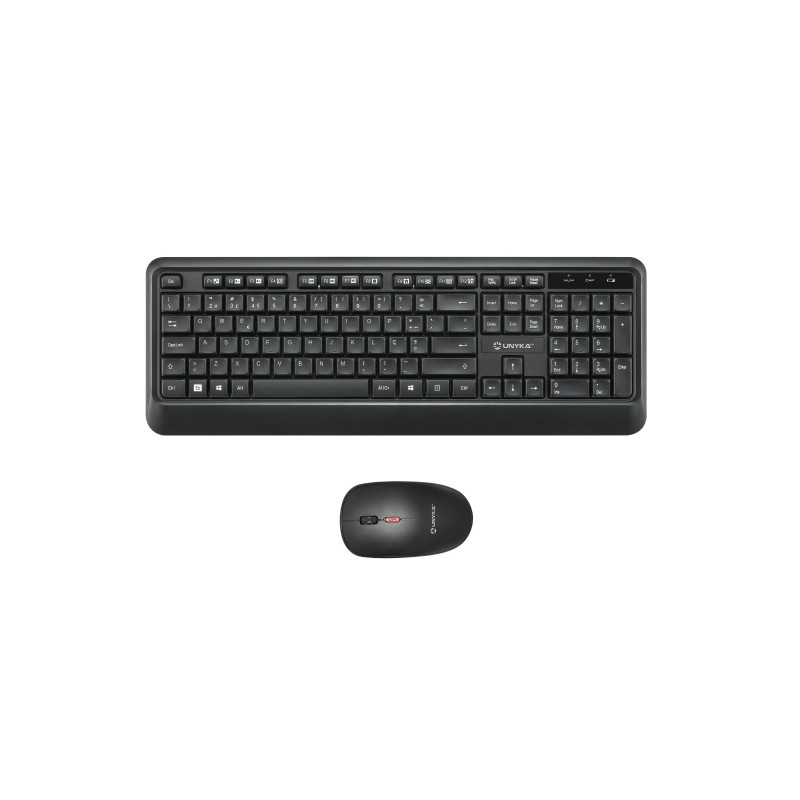 Unykach UK39 Pack de Teclado Inalambrico Compacto + Raton Inalambrico 1600dpi, 3 Botones, Uso Ambidiestro