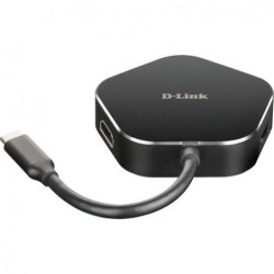 D-Link Hub USB-C a HDMI, USB-C, 2x USB 3.0 Negro