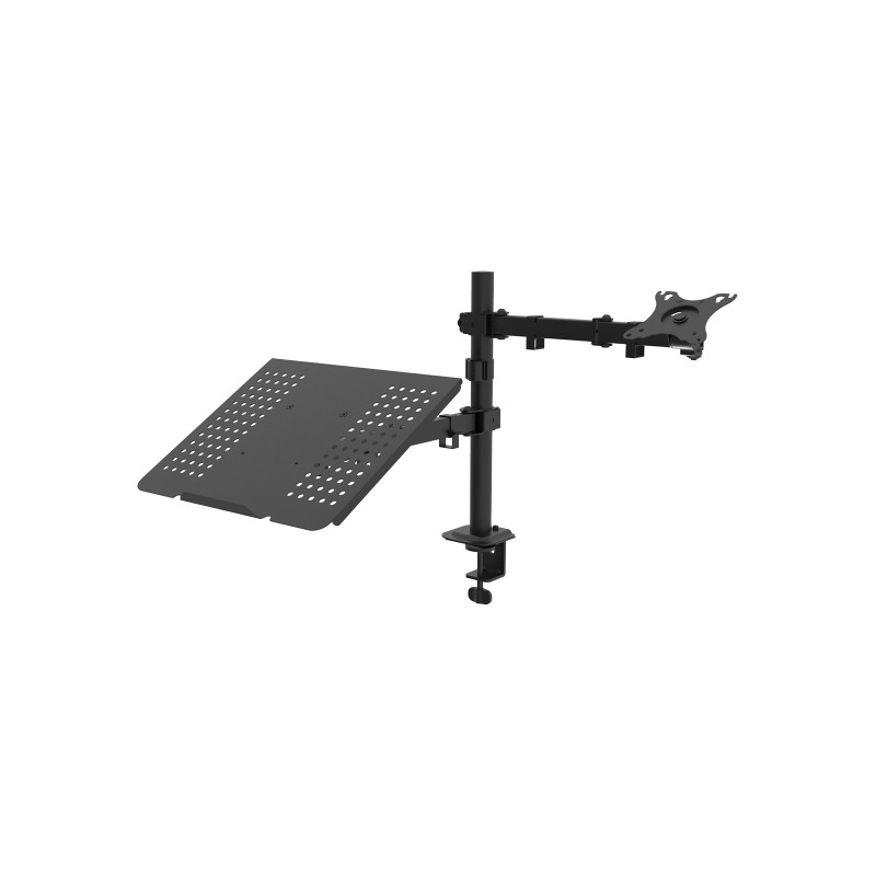 Unykach UK1420 Soporte de Mesa con Brazo Articulado para Monitor de 10"-32" + Soporte para Portatil