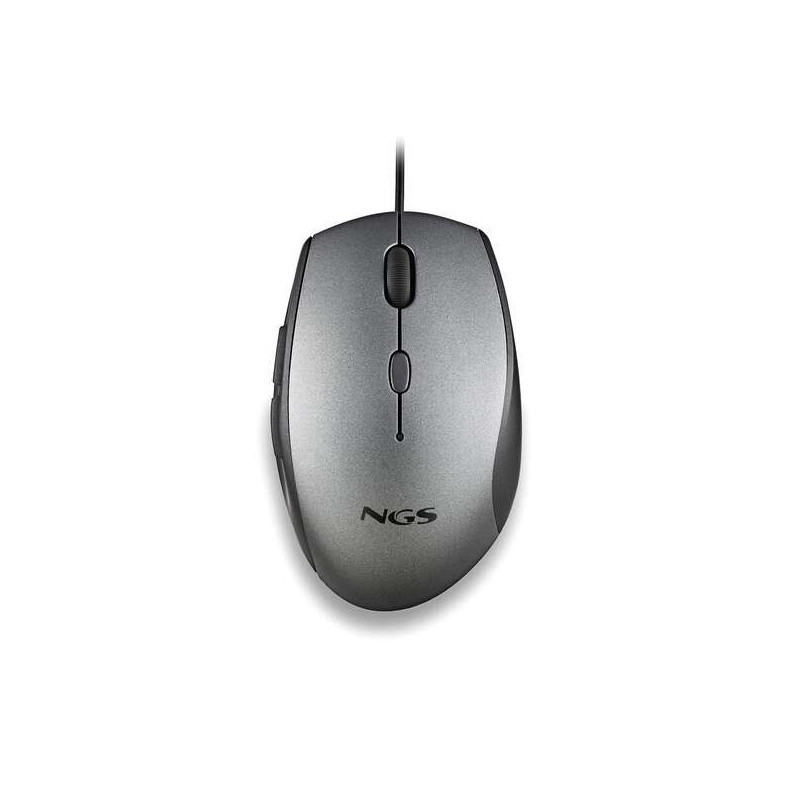 NGS Moth Gray Raton USB 1600dpi + Adaptador USB-A a USB-C