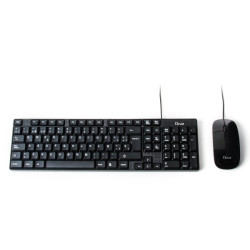 L-Link Pack USB Teclado + Raton 800dpi 3 Botones Negro Cable de 1.50m - Uso Ambidiestro - Color