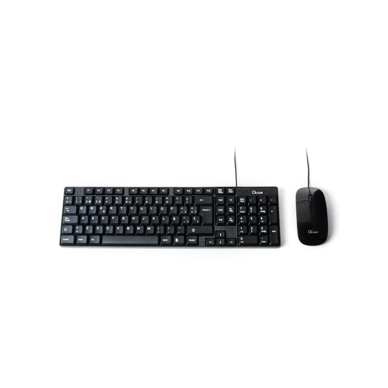 L-Link Pack USB Teclado + Raton 800dpi 3 Botones Negro Cable de 1.50m - Uso Ambidiestro - Color