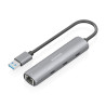 Aisens ASUC-4P037-GR Adaptador de Red USB 3.0 a Ethernet Gigabit + Hub 3xUSB-C