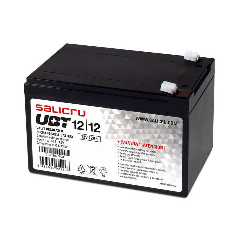 Salicru UBT 12/12 Bateria AGM Recargable de 12 Ah / 12 V