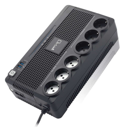 L-Link LL-700-G6 SAI 700VA con 6 Shuckos Negro
