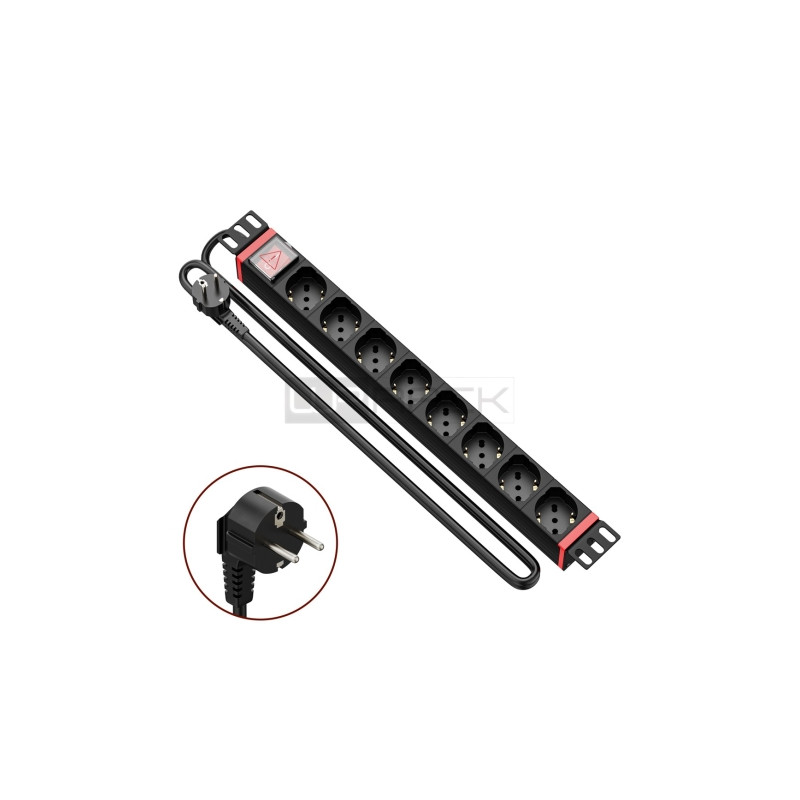 WP Rack & Cabling WP Regleta 8 Schukos para Rack 19" 1U