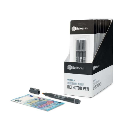 Safescan 30 Blister con 3 Boligrafos Detectores de Billetes Falsos Negro Verificacion en 2 (10u.)
