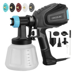 TotalPaint 750 Pistola de Pintura - 700W - Deposito 1200ml - Control de Caudal hasta 1200Ml/min - Incluye Accesorios - Color