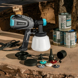 TotalPaint 750 Pistola de Pintura - 700W - Deposito 1200ml - Control de Caudal hasta 1200Ml/min - Incluye Accesorios - Color