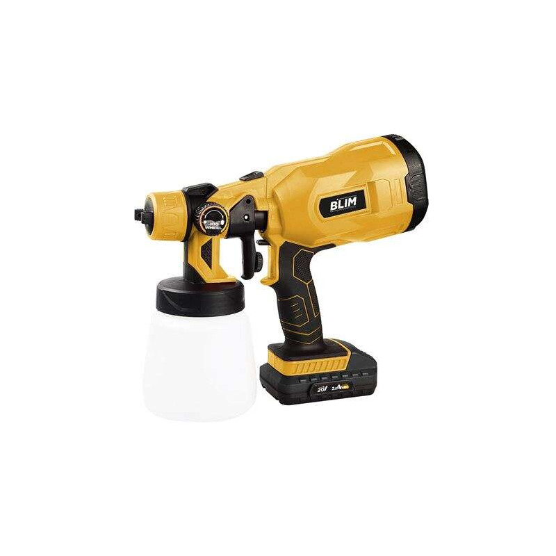 Pistola para Pintar a Bateria 120W 20V 2Ah - Deposito 800ml - Boquilla de 1,8mm Max. - Maxima Viscosidad 60 din/sec - Manejo