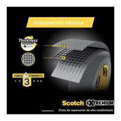 Scotch Extremium Universal Cinta Adhesiva Americana - 3m x 19mm - Color Negro