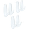 Command Pack de 6 Ganchos de Diseño Medianos - 9 Tiras Adhesivas - Soportan hasta 1.3kg - Color Blanco