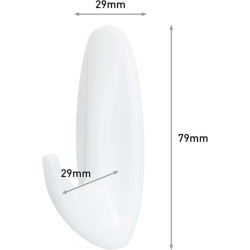 Command Pack de 6 Ganchos de Diseño Medianos - 9 Tiras Adhesivas - Soportan hasta 1.3kg - Color Blanco