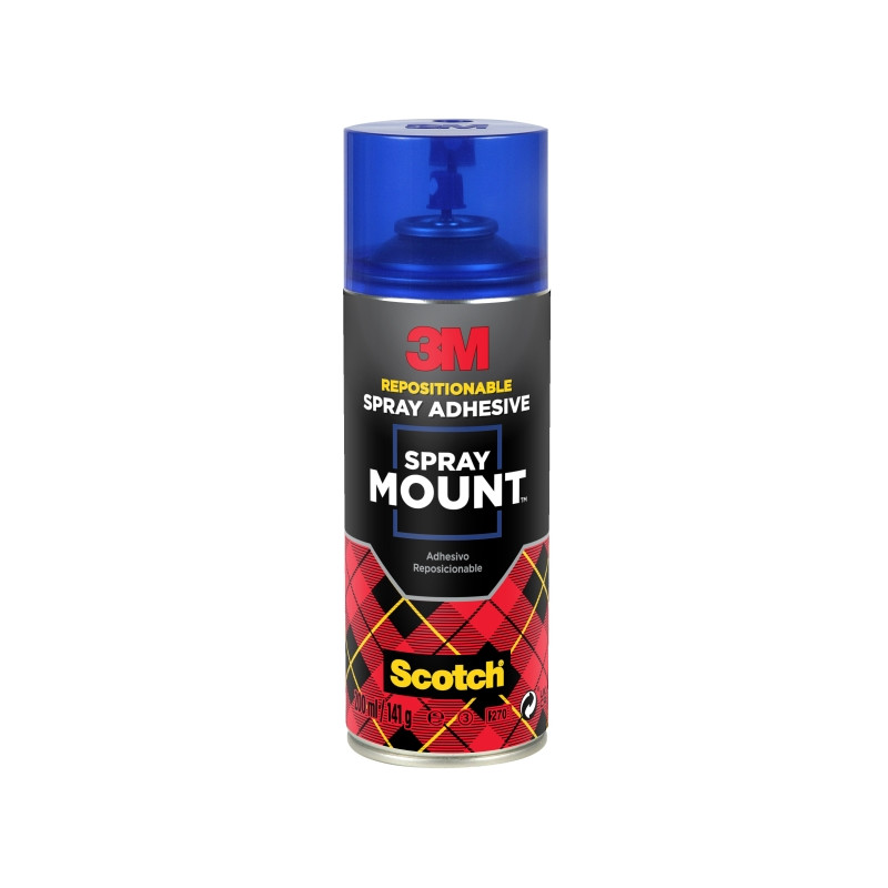 3M Spraymount Adhesivo en Spray 200ml - Permanente al Secado - Permite Reposicionar hasta Secado - Color Transparente