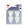 3M Pack de 4 Ganchos Adhesivos Triangulares - Soporta hasta 1kg - Color Blanco