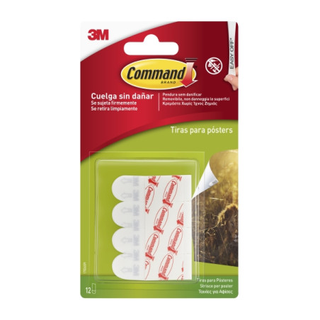 Command Tiras Adhesivas para Posteres - Color Blanco