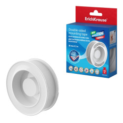 ErichKrause Cinta Adhesiva de Doble Cara - 1mm de Grosor - Soporta hasta 40kg/m2 - 30mm de Ancho - 2 Metros - Alta Adhesion