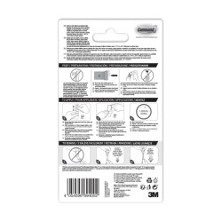 Command Mini Pack de 3 Ganchos - 4 Tiras Adhesivas - Soportan hasta 225G - Color Transparente