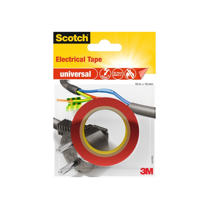 Scotch Cinta Aislante - 10m x 15mm - Color Rojo