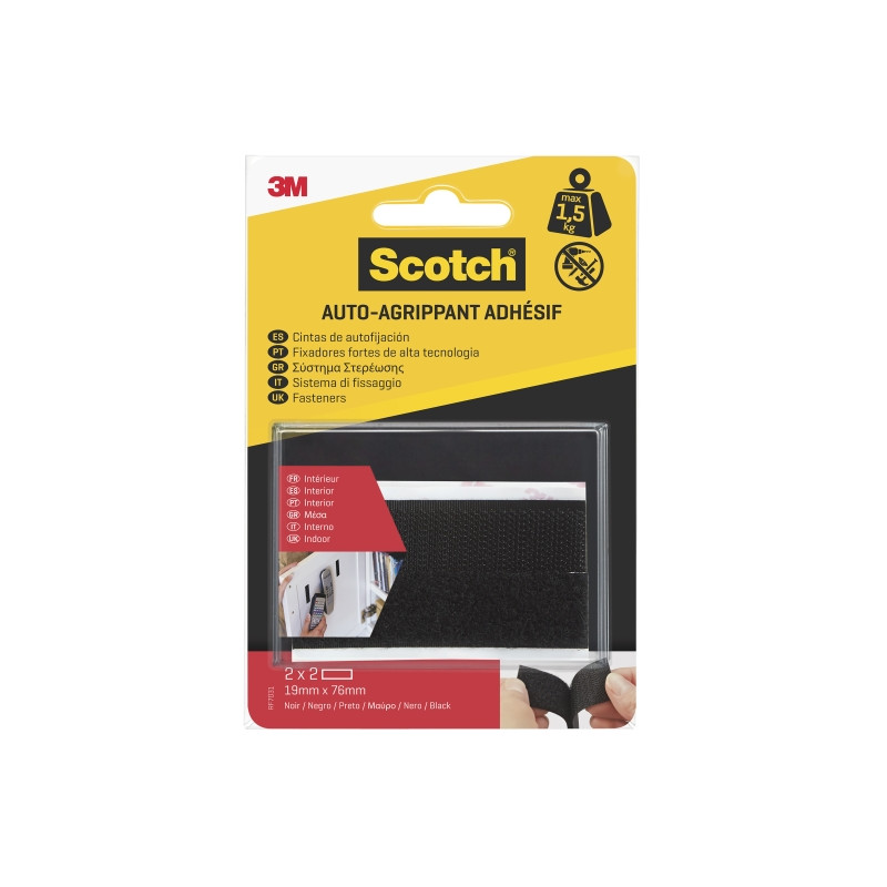 Scotch Pack de 2 Cierres Adhesivos Reposicionables - 19x76mm - Uso en Interior - Color Negro